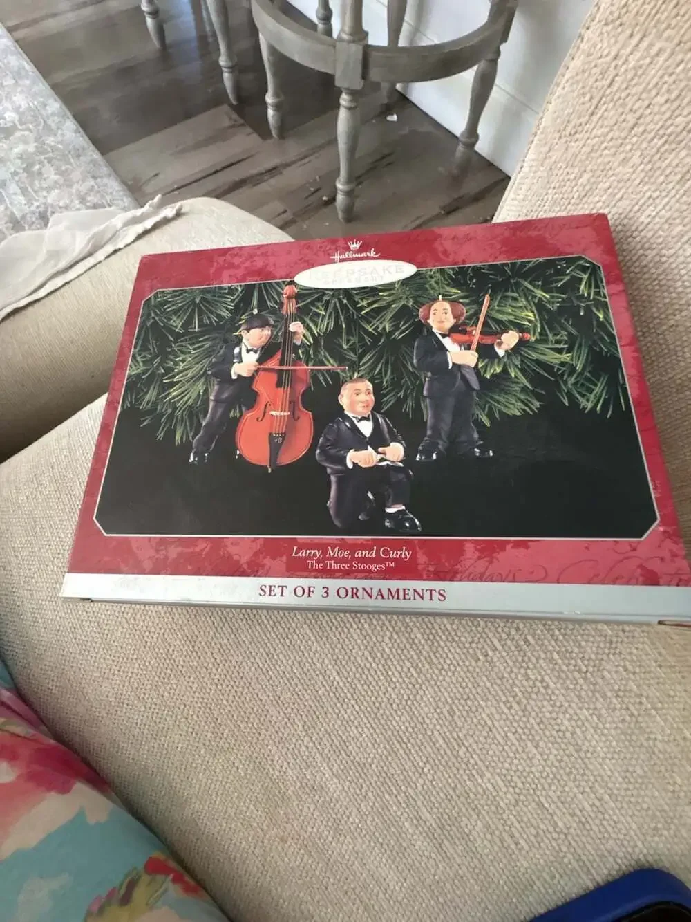 1998 Hallmark Keepsake Ornament Set of 3 The Three Stooges Larry Moe and Curly